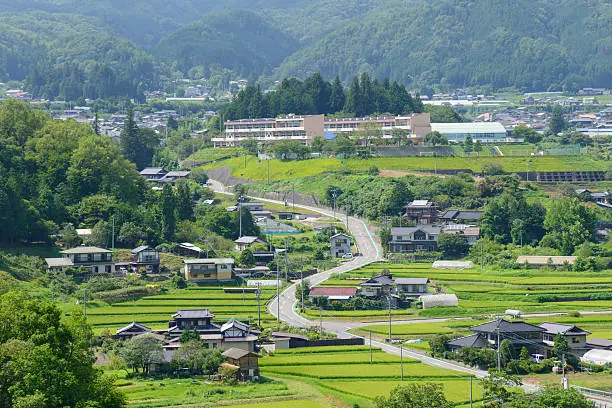 Landscape in summer in IIda, Nagano, Japan