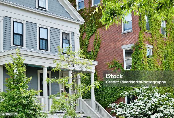 Arquitectura De Cambridge - Fotografias de stock e mais imagens de Boston - Massachusetts - Boston - Massachusetts, Casa, Edifício residencial
