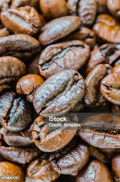Zbliżenie Ziarna Kawy - zdjęcia stockowe i więcej obrazów Bez ludzi - Bez ludzi, Brązowy, Cappuccino