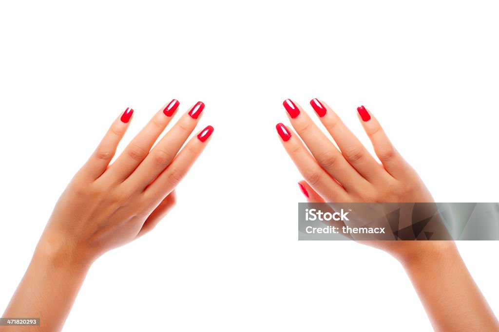 Hand counting - ten fingers Hand counting - ten fingers, isolated on white. Adolescence Stock Photo