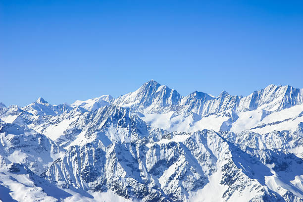 istock Panorama of Snow Mountain Range Blue Sky from Switzerland 471820807