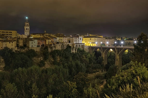Night view from Ontinyent city, Valencia, Spain