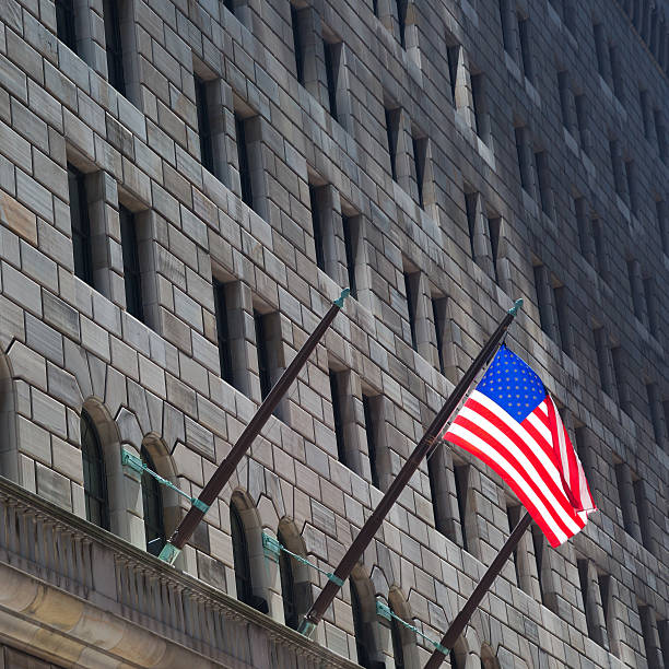 istock Federal Reserve building & American Flag in NY 471822285