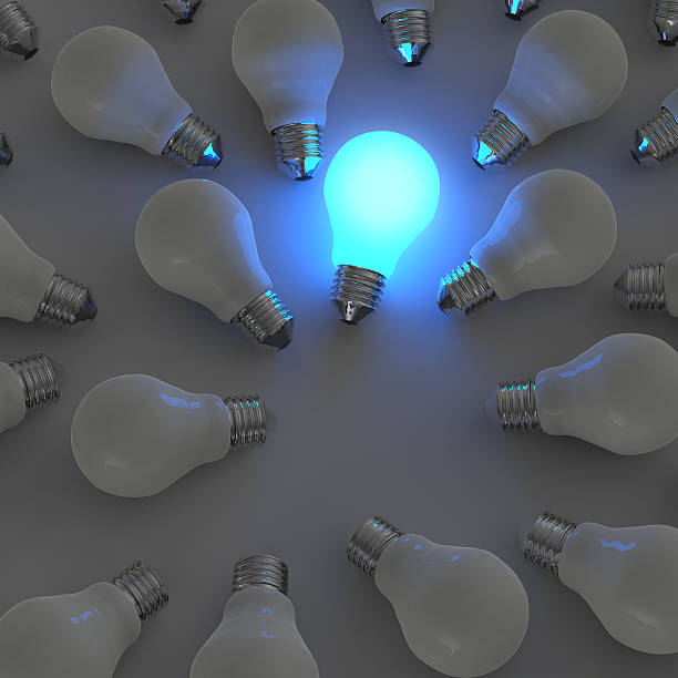 istock 3d growing light bulb standing out from the unlit incandescent 471822335