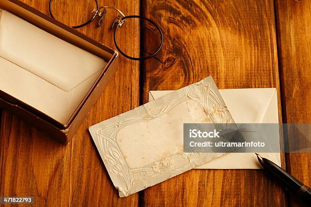 Antique Desk Set Up Stock Photo - Download Image Now - Letter - Document, Domestic Room, Elegance