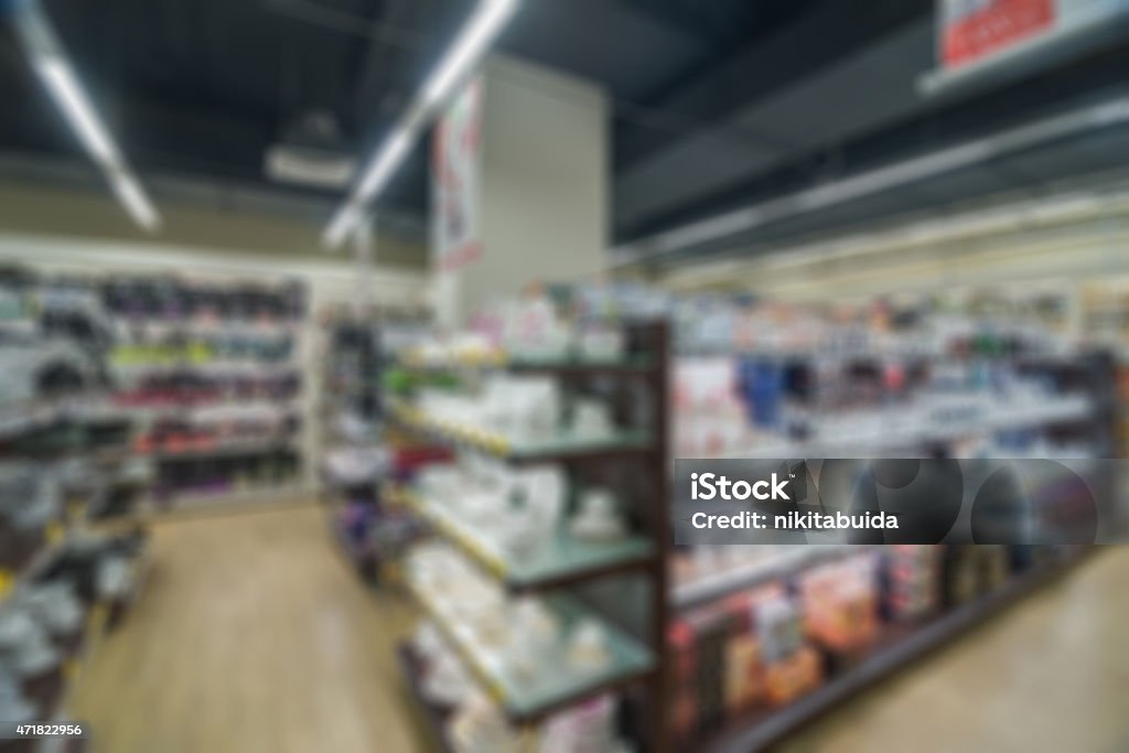 Store blur abstract background Hi end store blur background with bokeh 2015 Stock Photo