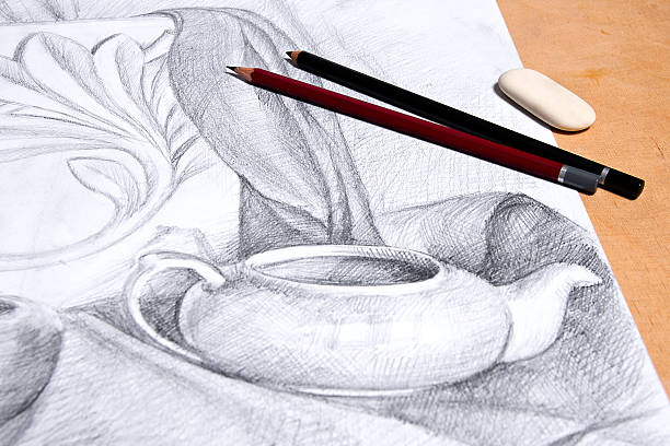 istock Drawing of still life by graphite pencil. 471823994