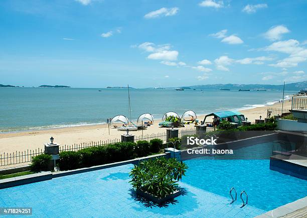 Pool Am Meer Stockfoto und mehr Bilder von Architektur - Architektur, Außenaufnahme von Gebäuden, Balkon