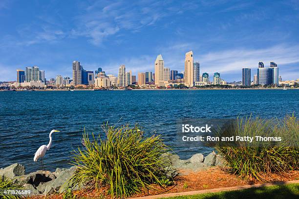 San Diego Skyline And Bay California Stock Photo - Download Image Now - San Diego Bay, Architecture, Bay of Water