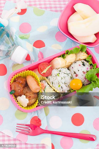 Japanese Colorful Lunch Stock Photo - Download Image Now - 2015, Apple - Fruit, Bento Box