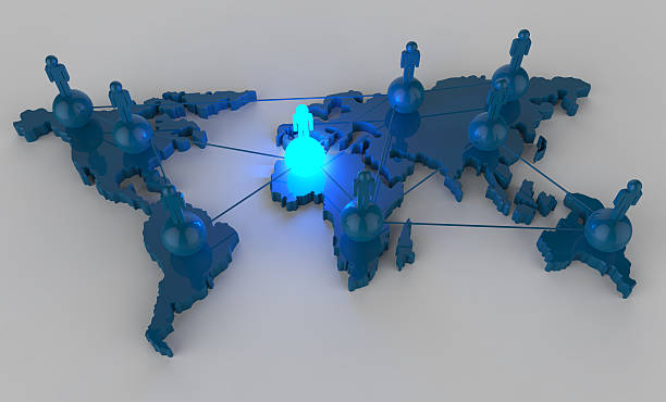 istock social network human 3d on world map as concept 471828379