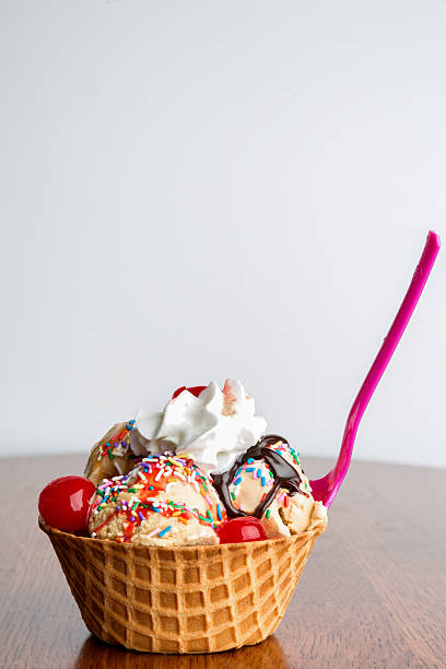 istock Fancy Ice Cream Sundae with Hot Fudge, Sprinkles, Cherries 471828430