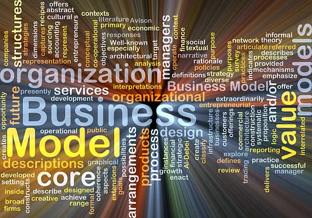 Photo of Business model background concept glowing