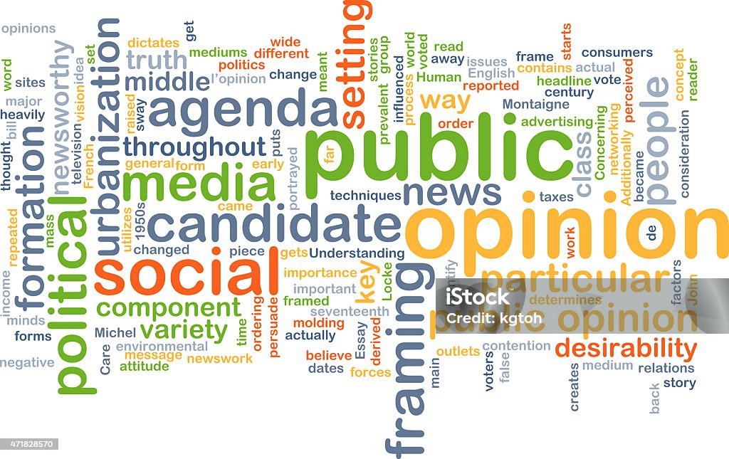 Public opinion background concept Background concept wordcloud illustration of public opinion Gratitude Stock Photo
