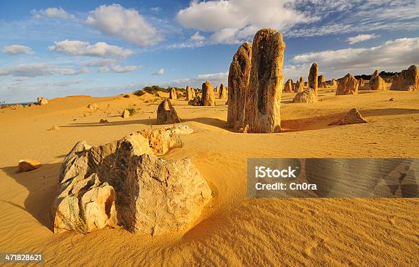 Photo libre de droit de Le Pinnacle Désert Australieoccidentale banque d'images et plus d'images libres de droit de Pinnacles Desert - Pinnacles Desert, Aiguille rocheuse, Australie