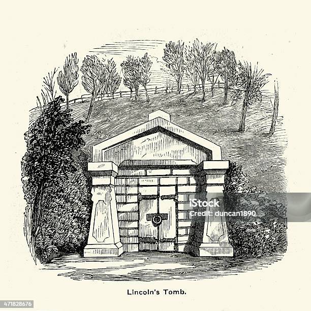Lincoln Tomb Springfield Illinois Stock Illustration - Download Image Now - 1890-1899, 19th Century, 19th Century Style
