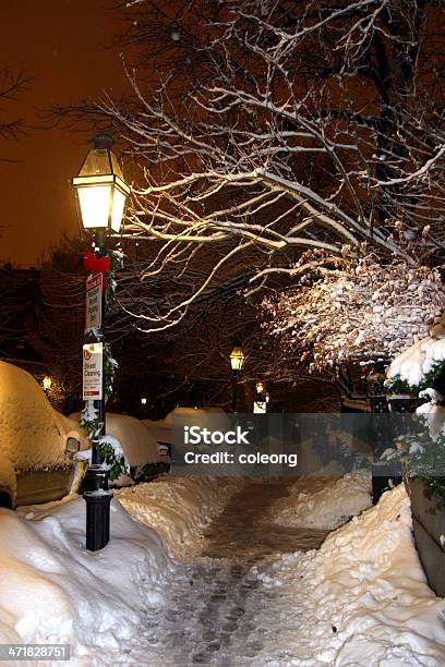 Boston Inverno - Fotografie stock e altre immagini di Acciottolato - Acciottolato, Ambientazione esterna, Ambiente