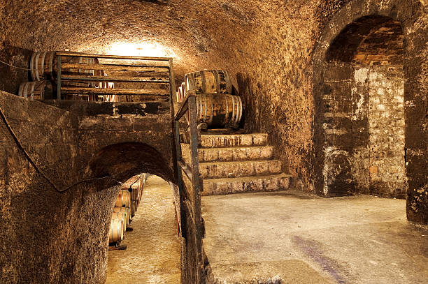 ancienne cave à vin - old fashioned staircase antique antiquities photos et images de collection