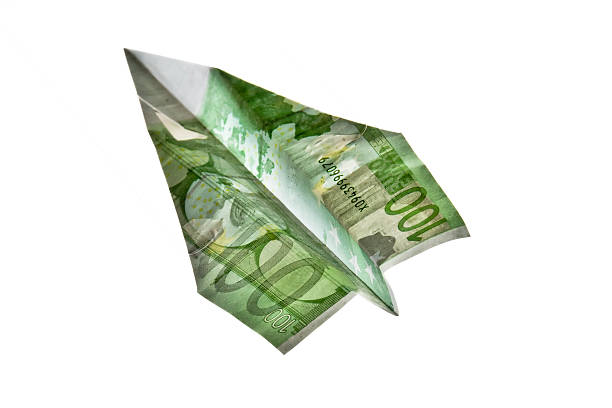 100 Euros  Banknote Paper Plane 100 Euros  Banknote Paper Plane isolated on White Background making money origami stock pictures, royalty-free photos & images