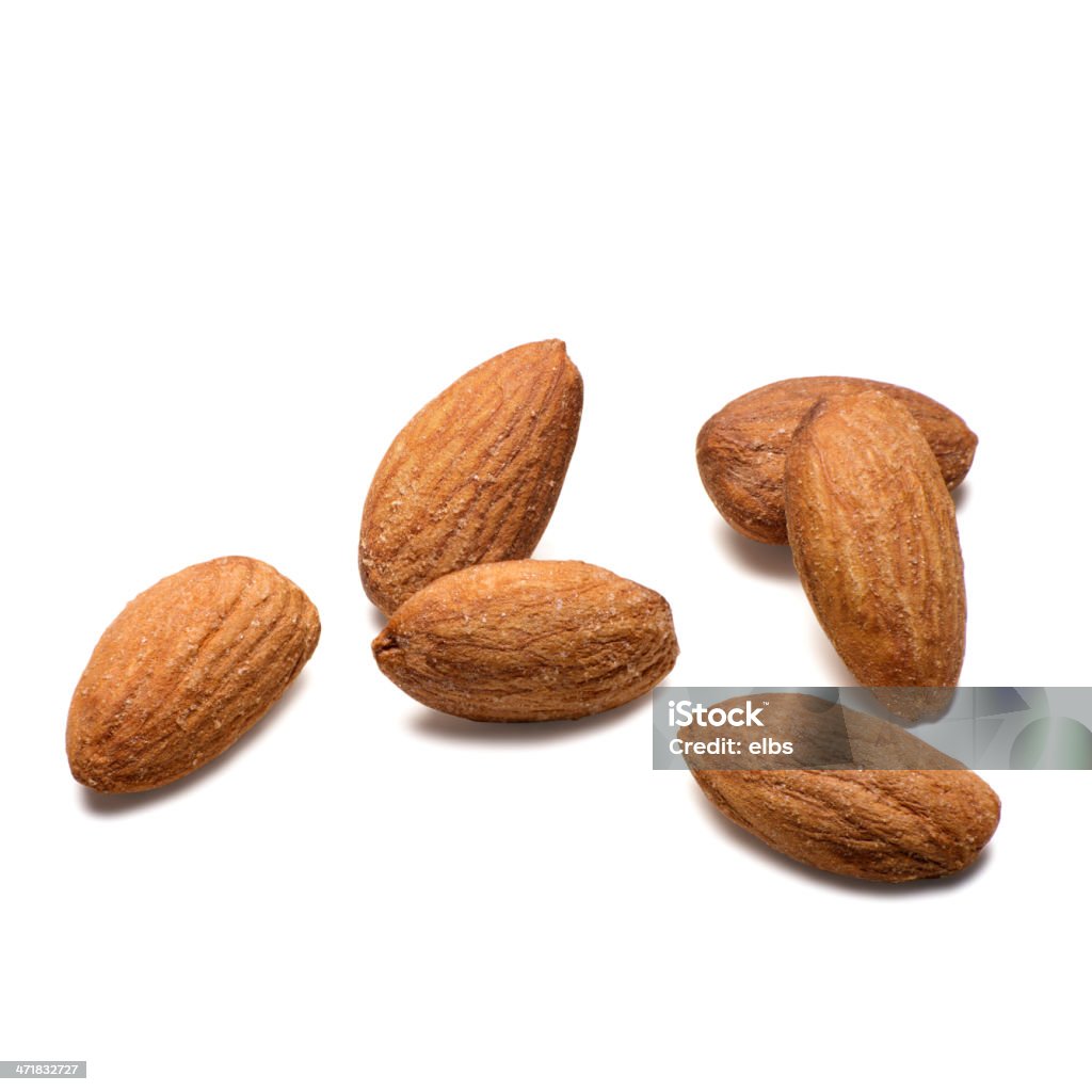 Almond six almond nuts isolated on white background, including clipping path, ultra high resolution Almond Stock Photo