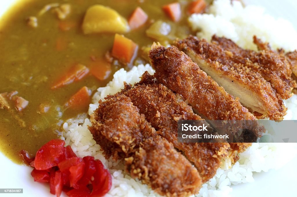 Giapponese cotoletta di maiale con riso al curry - Foto stock royalty-free di Calore - Concetto