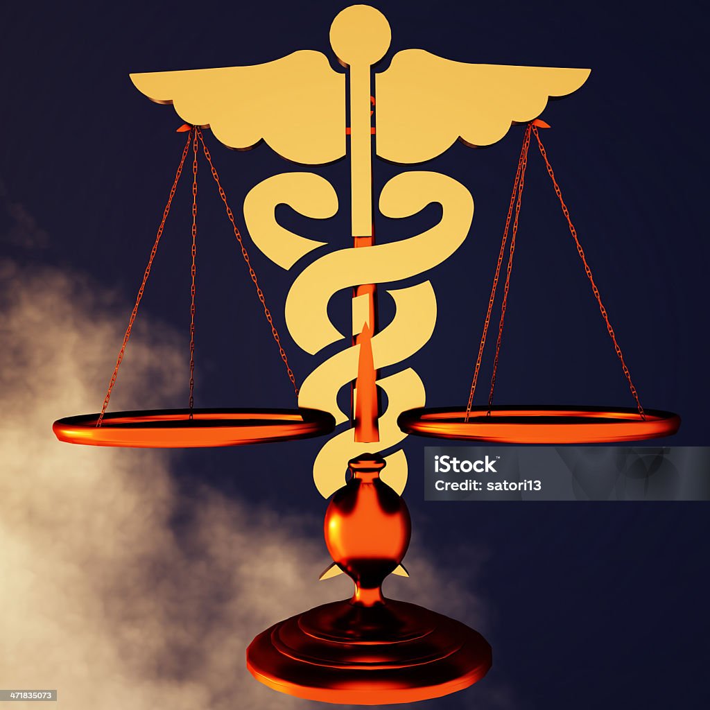 Asclepio & escala de Justicia - Foto de stock de Abogado libre de derechos