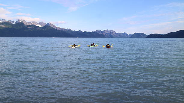 kayaking in alaska stock photo