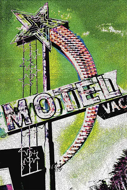 Vector illustration of Vintage Motel Sign