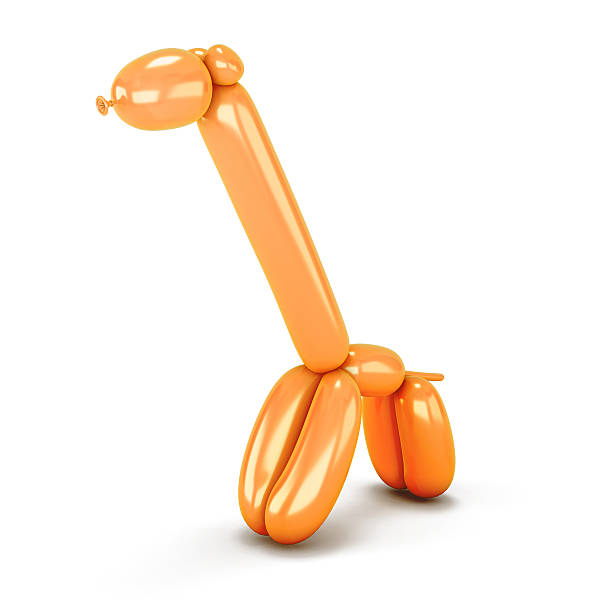 istock Giraffe from the extended orange balloon 471838060