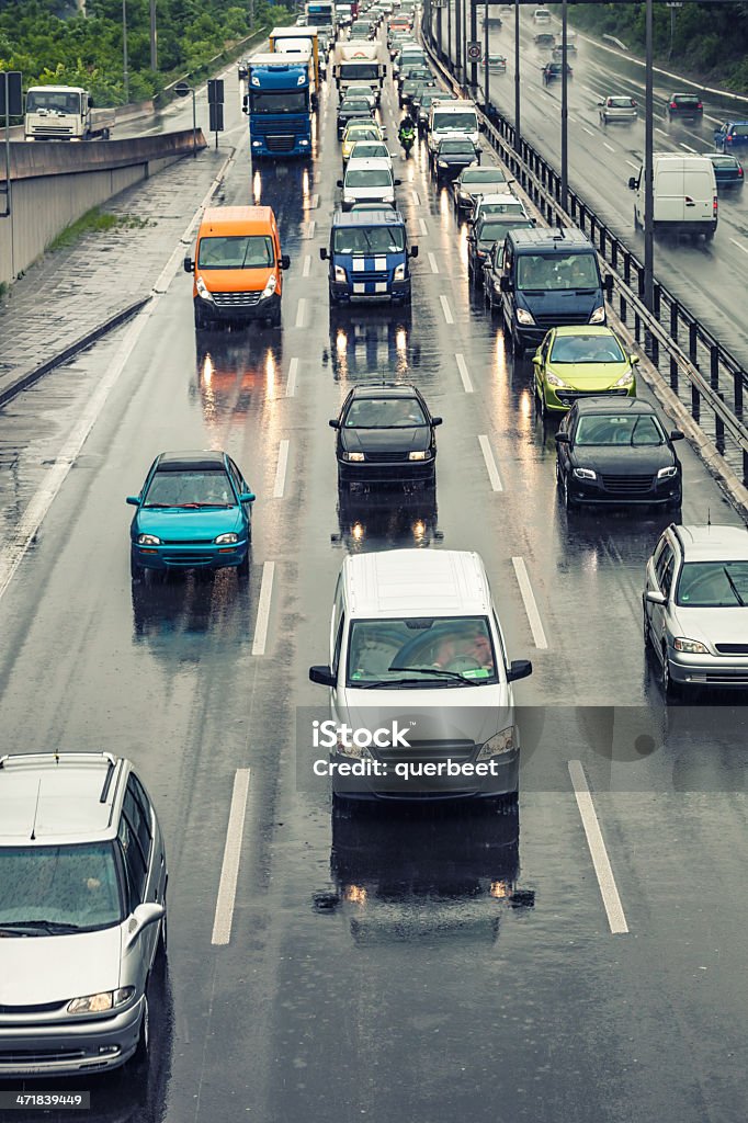 Chuva na estrada alemão - Foto de stock de Alemanha royalty-free