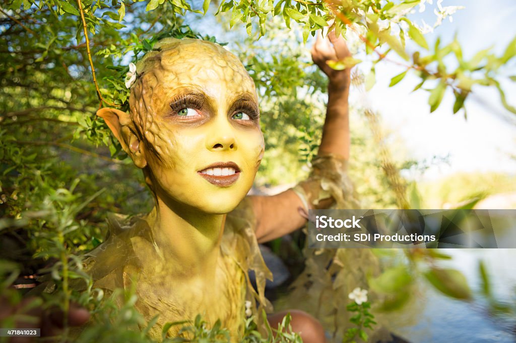 Woodland fée créature caractère Acteur de Maquillage de théatre - Photo de Elfe libre de droits