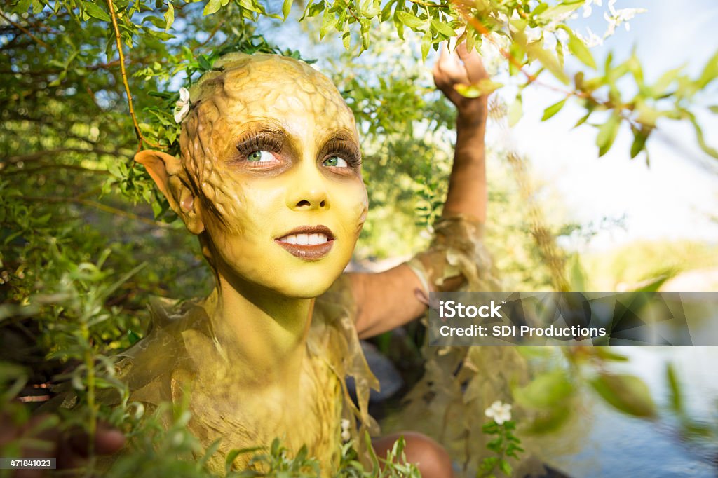 Floresta de fadas creature personagem Ator em maquiagem de palco - Foto de stock de Elfo royalty-free