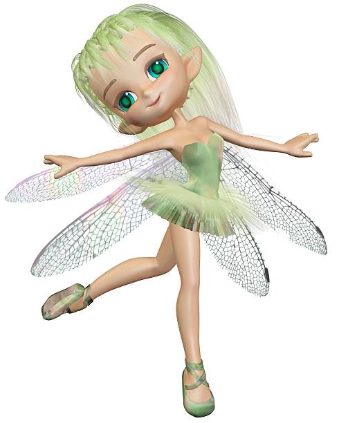 libélula toon ballerina fada-verde - fey imagens e fotografias de stock