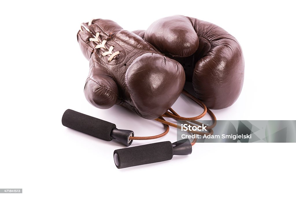 boxing Handschuhe mit Springseil - Lizenzfrei Alt Stock-Foto