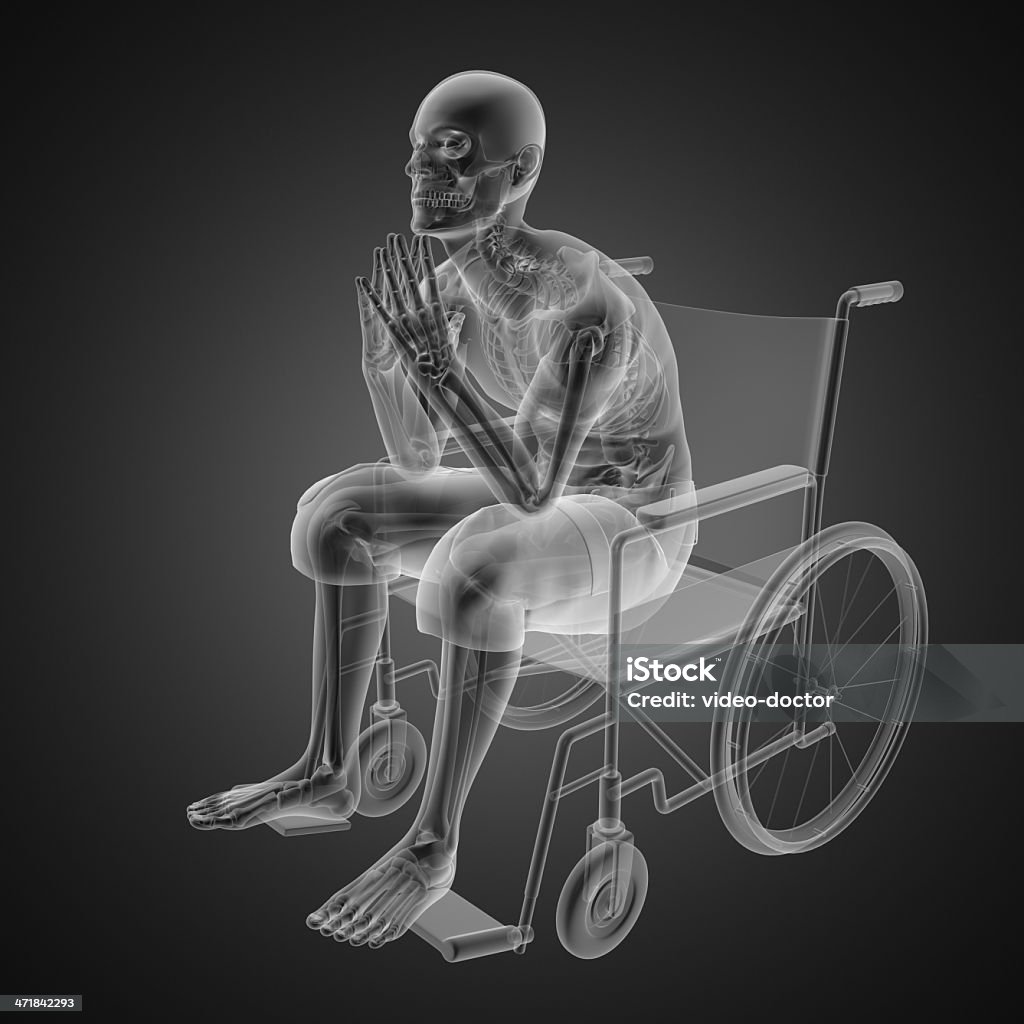 Mann im Rollstuhl - Lizenzfrei Anatomie Stock-Foto
