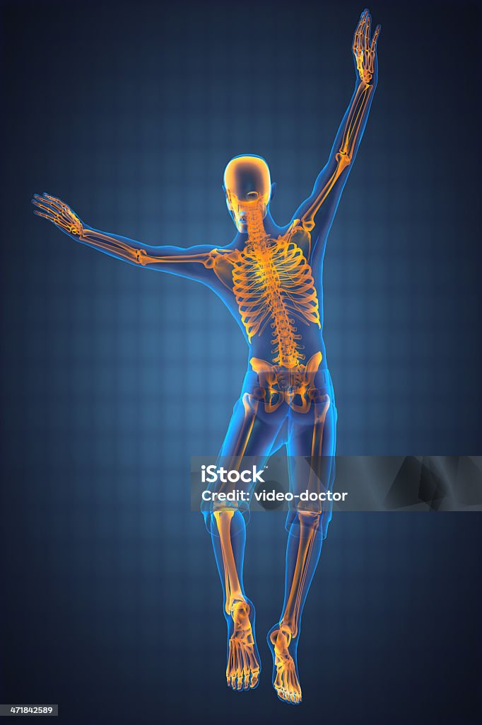 Uomo saltare radiografie - Foto stock royalty-free di Adulto