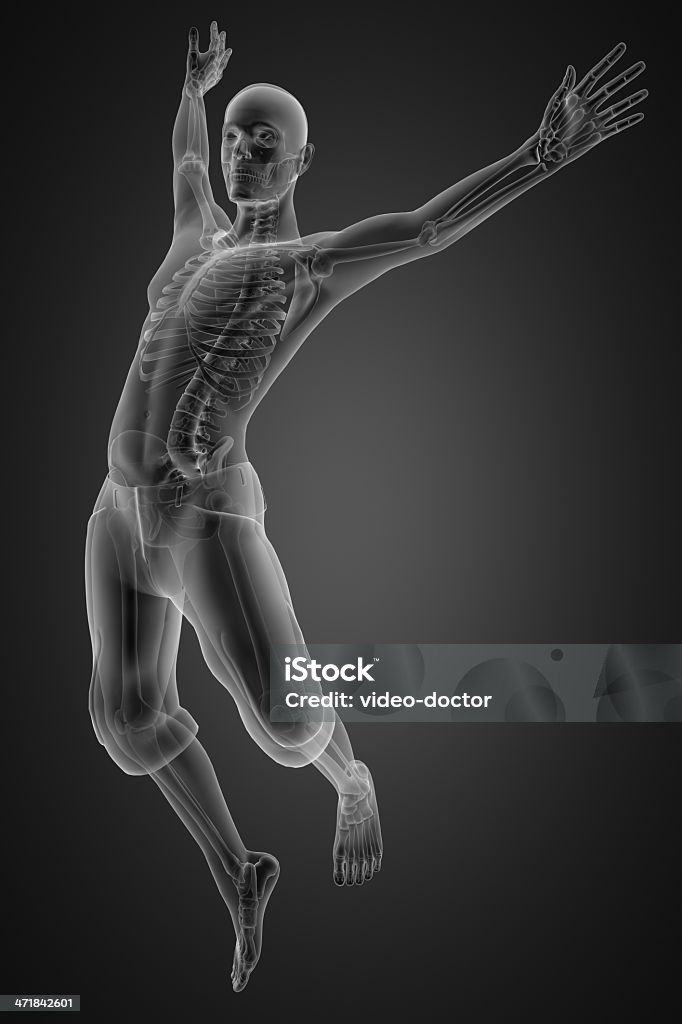 Homem radiography salto - Foto de stock de Imagem de raios X royalty-free