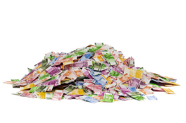 Pile of Euro notes stock photo