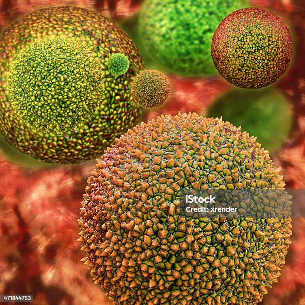 Пыльца 3dрендеринга Иллюстрация — стоковые фотографии и другие картинки Аллергия - Аллергия, Альтернативная медицина, Бактерия