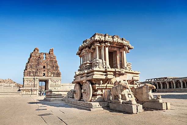 Chariot and Vittala temple at Hampi, India