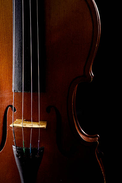 istock Close up of a violin isolated on black 471846282
