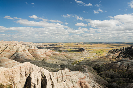 Grand views south from the Homestead Overlook. Badlands National Park, South Dakota.