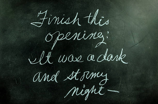 istock Dark and Stormy Night  on school blackboard 471849729