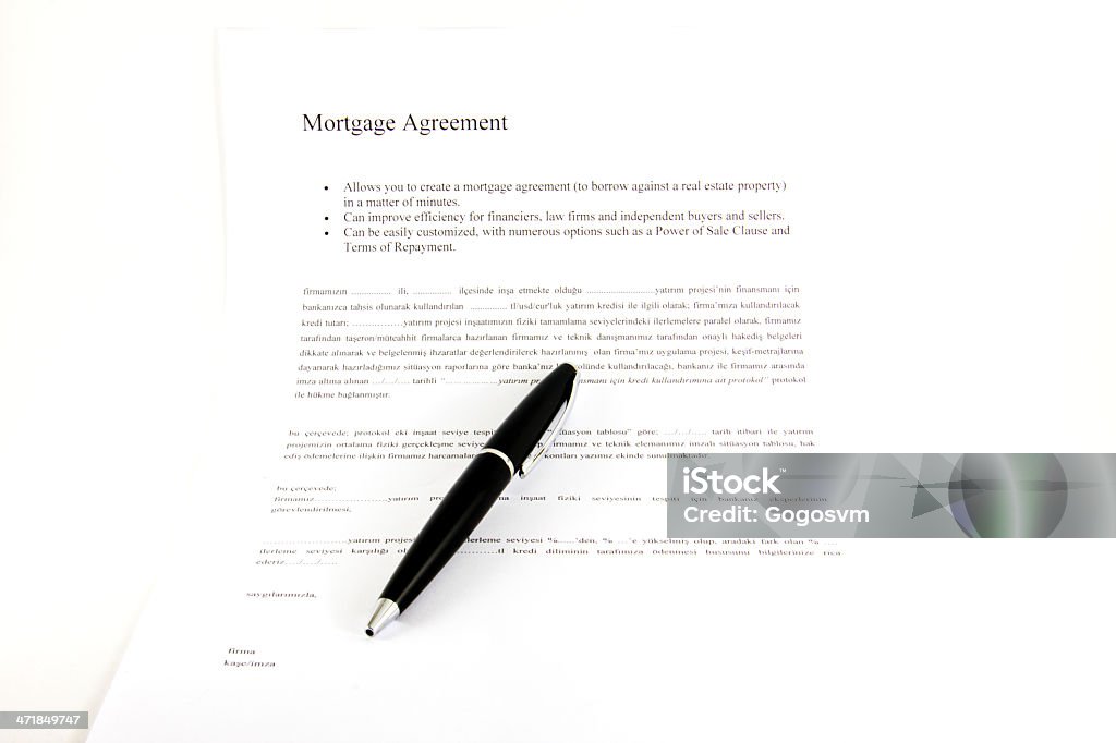 Mortgage contrato de - Foto de stock de Acuerdo libre de derechos