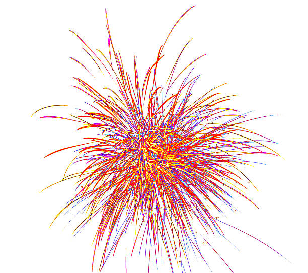 Abstract. Firework on white background. stock photo