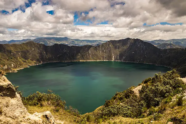Photo of Laguno Quliotoa - enormous lake in the crater.