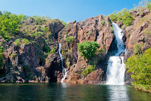 A waterfall in Litchfield National Park in Australia Wangi Falls, Litchfield National Park, Australia darwin nt stock pictures, royalty-free photos & images
