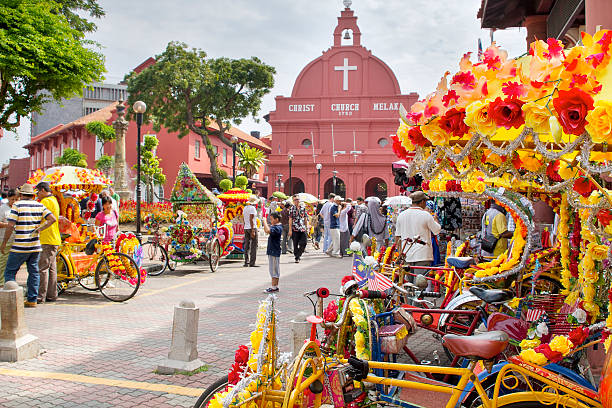 christ church melaka, en malaisie - malacca photos et images de collection