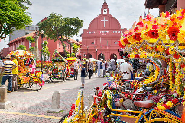 christ church melaka, en malaisie - malaysia photos et images de collection