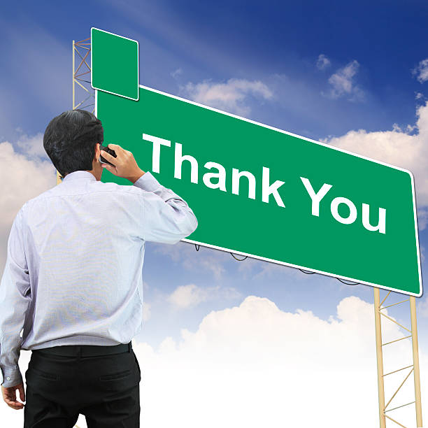 istock Road sign concept with the text Thank You 471854101